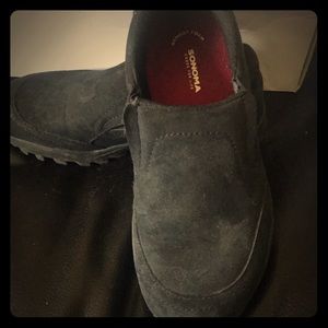 Boys black suede-style shoe.